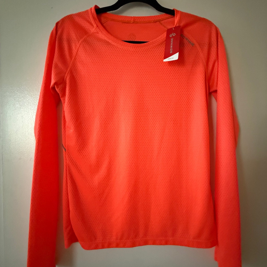 Brand New  Fitness Long Sleeve Womens Top Bright Orange